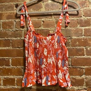 Cynthia Rowley smocked crop-top size small
